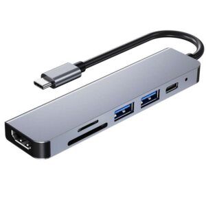 6 in 1 USB-C Hub (No Through Power)