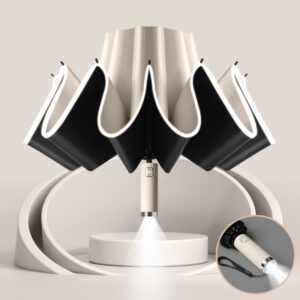 Umbrella with LED Flashlight and Lighted Rim.