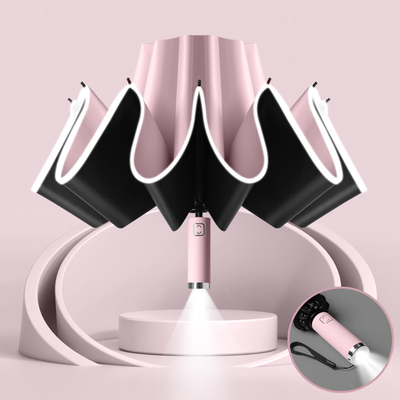 Umbrella with LED Flashlight and Lighted Rim. - Image 8