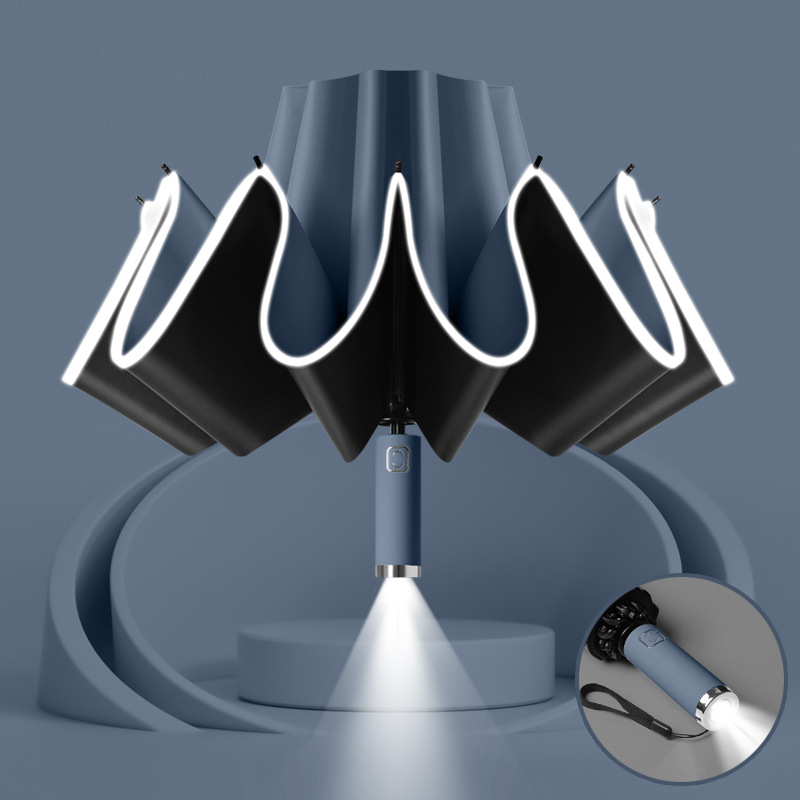 Umbrella with LED Flashlight and Lighted Rim. - Image 5