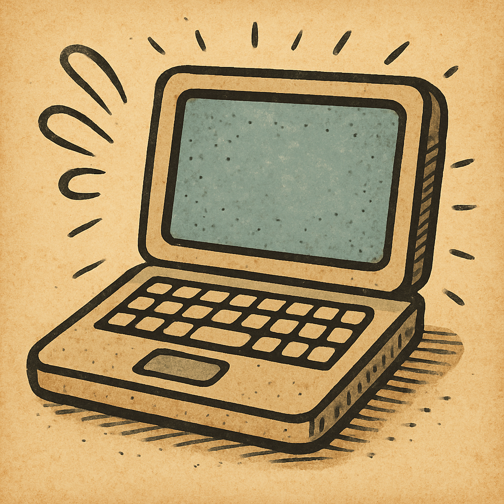 Cartoon Image of a Laptop Computer